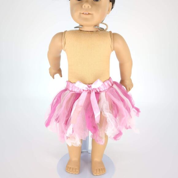 Unbranded Pink & White Tulle Ballet Style Pull On Skirt Tutu for 18" Dolls - GUC - Picture 1 of 11